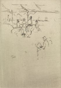 莱德·皮尔（Ryde Pier），来自1887年题为“海军评论”（The Naval Review）的十二幅版画 作者 詹姆斯·阿博特·麦克尼尔·惠斯勒