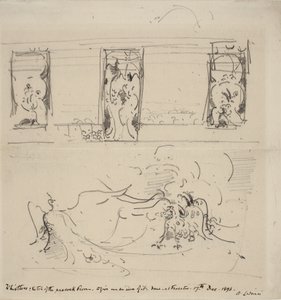 孔雀室素描，1898年 作者 詹姆斯·阿博特·麦克尼尔·惠斯勒