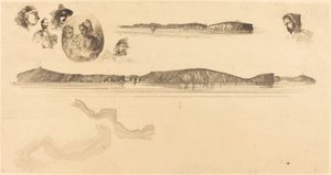 1854-1855年海岸测量图板上的素描。 作者 詹姆斯·阿博特·麦克尼尔·惠斯勒