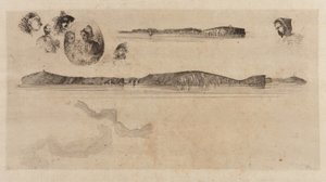 海岸测量板上的素描，1854年。 作者 詹姆斯·阿博特·麦克尼尔·惠斯勒