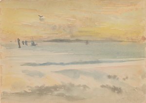 圣伊夫：日落，1883-1884。 作者 詹姆斯·阿博特·麦克尼尔·惠斯勒