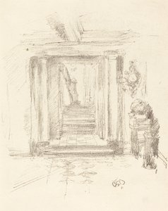 楼梯，1891年。 作者 詹姆斯·阿博特·麦克尼尔·惠斯勒