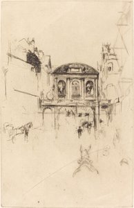 Temple Bar，约1877年。 作者 詹姆斯·阿博特·麦克尼尔·惠斯勒