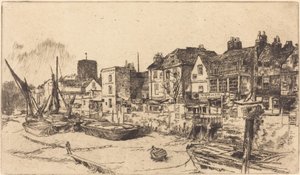 亚当和夏娃号"，老切尔西，1878年。 作者 詹姆斯·阿博特·麦克尼尔·惠斯勒