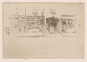 理发店，切尔西，约 1886-88 年（蚀刻版画；纸上墨水） 作者 詹姆斯·阿博特·麦克尼尔·惠斯勒