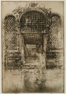门口，1880年（纸上蚀刻和干点） 作者 詹姆斯·阿博特·麦克尼尔·惠斯勒