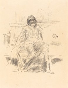 垂头丧气的人物，坐着，1893年。 作者 詹姆斯·阿博特·麦克尼尔·惠斯勒