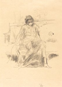 垂头丧气的人物，坐着，1893年。 作者 詹姆斯·阿博特·麦克尼尔·惠斯勒