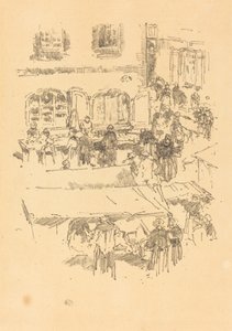 市场》，Vitré，1893年。 作者 詹姆斯·阿博特·麦克尼尔·惠斯勒
