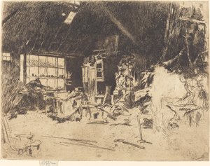 铁匠铺，约1880年。 作者 詹姆斯·阿博特·麦克尼尔·惠斯勒