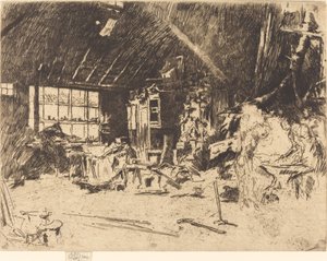 铁匠铺，约1880年。 作者 詹姆斯·阿博特·麦克尼尔·惠斯勒