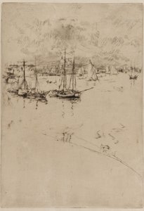 蒸汽船，威尼斯，1879-1880。 作者 詹姆斯·阿博特·麦克尼尔·惠斯勒