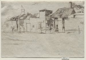 切尔西天鹅湾c。 1870年。 作者 詹姆斯·阿博特·麦克尼尔·惠斯勒
