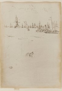 游客的船，1887年。 作者 詹姆斯·阿博特·麦克尼尔·惠斯勒