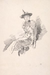 有翼的帽子，1890年。 作者 詹姆斯·阿博特·麦克尼尔·惠斯勒