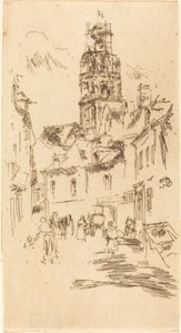Tour St. Antoine, Loches, 1888. 作者 詹姆斯·阿博特·麦克尼尔·惠斯勒