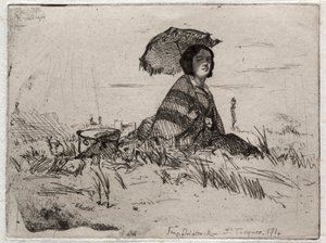 自然界的十二次蚀刻：En Plein Soleil，1858年。 作者 詹姆斯·阿博特·麦克尼尔·惠斯勒