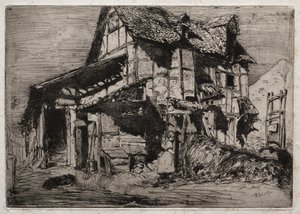 自然界的十二次蚀刻：不安全的房屋，1858年。 作者 詹姆斯·阿博特·麦克尼尔·惠斯勒