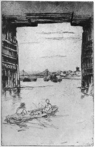 在老巴特西桥下，1879年，1904年。 作者 詹姆斯·阿博特·麦克尼尔·惠斯勒
