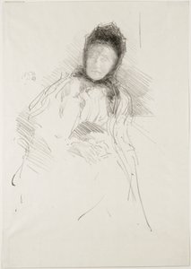 哈登夫人未完成的素描，1895年 作者 詹姆斯·阿博特·麦克尼尔·惠斯勒