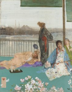 肉色和绿色的变化--《阳台》，1864-1870年，1870-1879年增补。 作者 詹姆斯·阿博特·麦克尼尔·惠斯勒