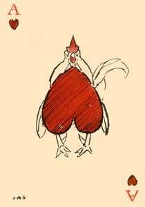 身材肥硕的Chanticleer，来自红桃王牌，1910年。 作者 詹姆斯·阿菲克牧羊犬