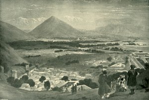 城堡上部的巴拉·希萨尔（Bala Hissar）和喀布尔市（C1842），摄于1901年。