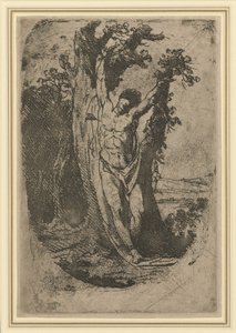 圣塞巴斯蒂安》，约 1776 年（软蚀刻版画，带轮盘装饰和咬合痕迹） 作者 詹姆斯·巴里