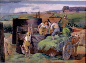 青贮饲料，c.1940（布面油画） 作者 詹姆斯·贝特曼