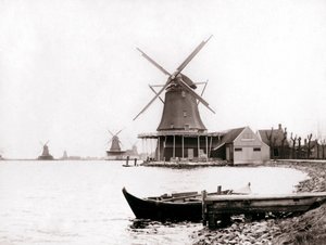 风车，荷兰兰丹，1898年。