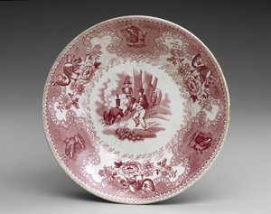碟子，约1837-44（转移印花陶器 作者 詹姆斯·比奇（James Beech）