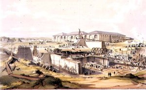 1837年4月28日，在卡姆登镇建造文具机房，由艺术家刻制。 作者 詹姆斯·伯恩