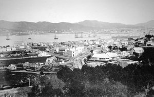 兰伯顿港和皇后码头，惠灵顿，新西兰，1870年 作者 詹姆斯·布拉格
