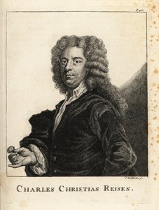 Charles Christian Reisen (1680-1725) 的肖像，英国宝石雕刻师和印章雕刻师