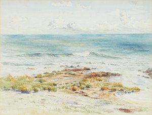 海岸风景（铅笔和水彩） 作者 詹姆斯·考