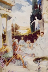 雅典学院，HG威尔斯的“历史概论”插图，第一卷，1920年出版