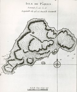 复活节岛，来自詹姆斯-库克的《旅行地图》。