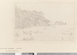iv.新西兰Tegadoo湾饮水处的景色，1769年10月23日