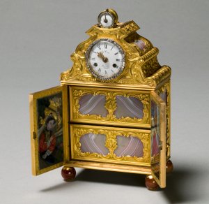 带有手表的微型柜，约1770-75年 作者 詹姆斯·考克斯