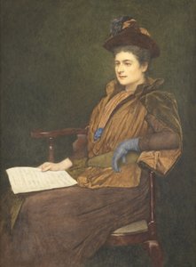艾格尼丝阿什比小姐，1890年（纸上写着水粉和水粉） 作者 詹姆斯·德罗姆哥·林顿