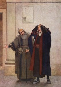莎士比亚的《威尼斯商人》：夏洛克和图巴尔（彩色石印版）