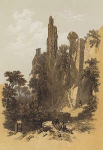 罗斯林城堡（chromolitho） 作者 詹姆斯·杜菲尔德·哈丁