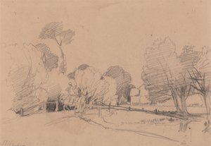 溪边柳树、马车过桥 作者 詹姆斯·杜菲尔德·哈丁