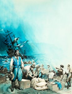 在桌湾搁浅的 "哈勒姆 "号轮船