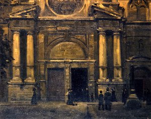 门户，约1910年（布面油画） 作者 James Ferrier (attr. To) Pryde