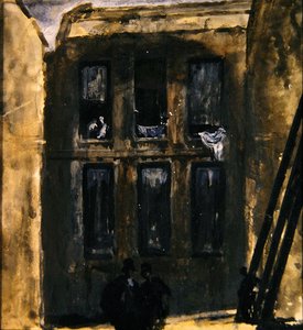 街景，约1910年（纸上水粉画）