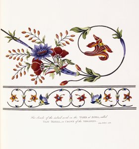 传真在阿格拉陵墓上镶嵌的作品，称为塔杰·玛哈尔（Taje-Mahal），或塞拉格里奥之冠 作者 James Forbes