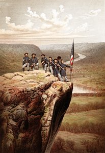 在了望台山，田纳西，酒吧的联盟士兵。 1863年