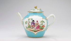 伍斯特茶壶和盖子，约1770年 作者 詹姆士吉尔斯