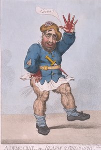 民主党人，或理性与哲学》，汉娜-汉弗莱于 1793 年出版（手绘蚀刻版画） 作者 詹姆斯·吉里